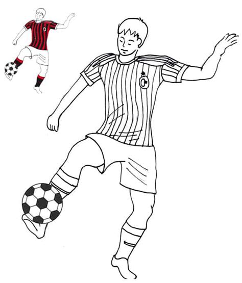 Disegno di un calciatore del milan da colorare.